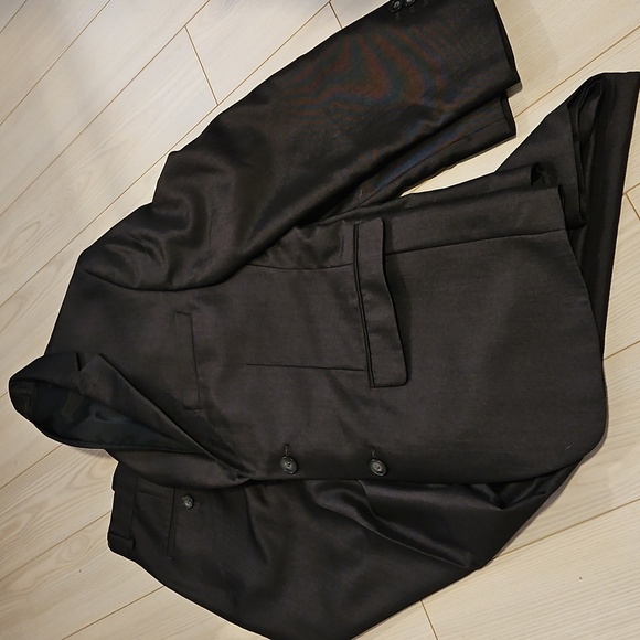 1670 2PCS Mens Business Suit Blazer Slim Fit Tuxedo Coat & Pants Formal black - Picture 1 of 10